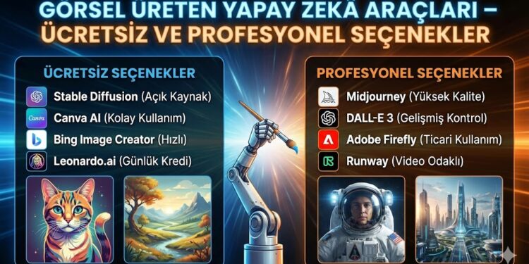 Görsel Üreten Yapay Zekâ Araçları – Ücretsiz ve Profesyonel Seçenekler