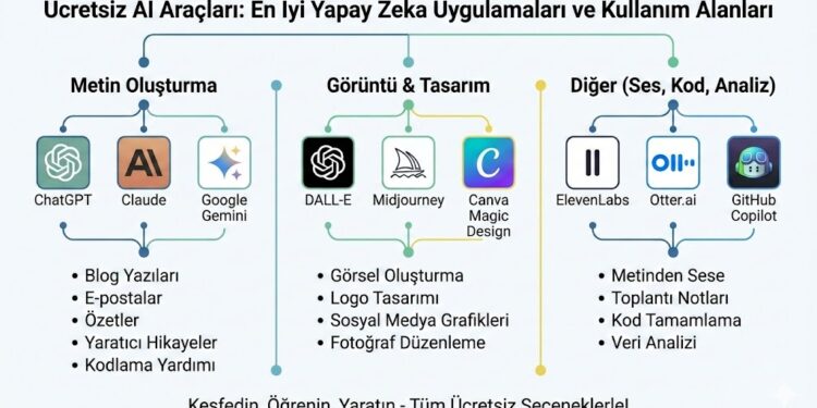Ücretsiz AI Araçları En İyi Yapay Zeka Uygulamaları