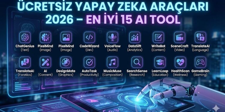 Ücretsiz Yapay Zeka Araçları 2026– En İyi 15 AI Tool