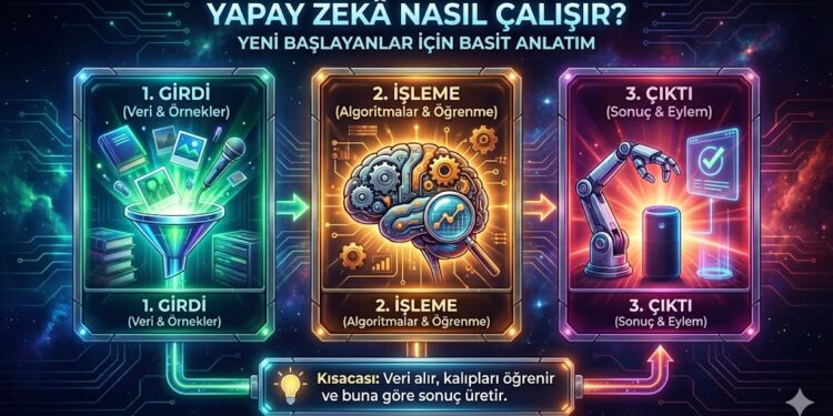 Yapay Zekâ Nasıl Çalışır? Yeni Başlayanlar İçin Basit Anlatım